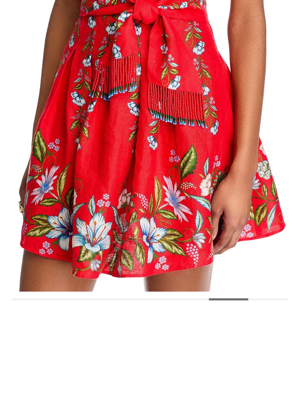 FARM Rio Red Floral Tie-Waist Mini Dress Sz L NWT - Picture 5 of 10